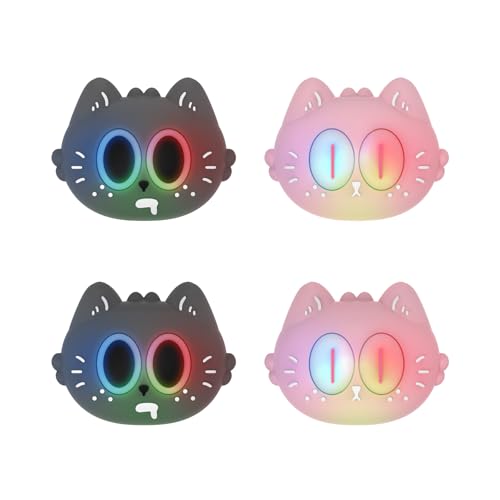 PlayVital Cute Universal Illuminated LED Thumbstick Grips for ps5, for ps4, Joystick Caps for Xbox Series X|S, for Xbox One, Switch Pro Controllers, Joystick Protection - Moonlight Cat - color: Moonlight Cat