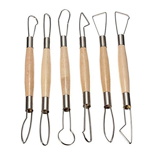 COMIART 6pcs Wax Sculpting Tools Polymer Clay Soap Carvers Modelling Carving Sculpting Tool Pottery Craft Tools Set