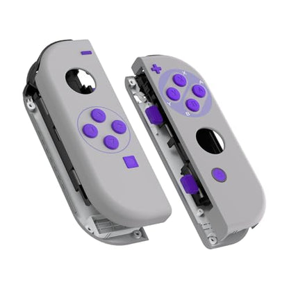 eXtremeRate DIY Replacement Shell Buttons for Nintendo Switch & Switch OLED, Classics SNES Style Housing with Full Set Button for Joycon Handheld Controller - Console Shell NOT Included - color: Classic SNES Style