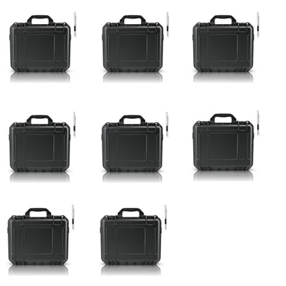 NineLeaf Waterproof Hard Case with DIY Customizable Foam Insert, Portable Protective Storage Case with Knife for Camera, Drones Carry Case, 14.3 × 11.4 × 4.5 in, Black,8PK