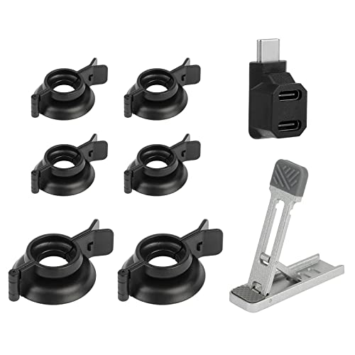 Thumbstick Protector Caps Set for Console Controller with Back Support Stand L Type-C Adapter Suitable for Switch