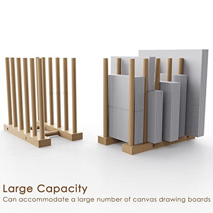 Art Storage Rack, Art Drying Rack, Wood Storage Stand for Canvas Boards, Panel, Frame, Drawing Board, Printed Matter, Paper Pad, Backing Plate (8.3" D x 15" W x 13.7" H)