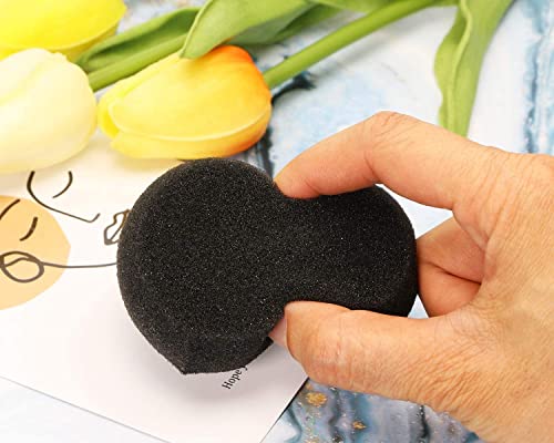 Penta Angel Round Sponges 10Pcs 3inch Yellow Painting Sponges Synthetic Artist Sponge Watercolors Sponge for Art & Craft Pottery Clay Cleaning Ceramics Wall (Black) - color: Black