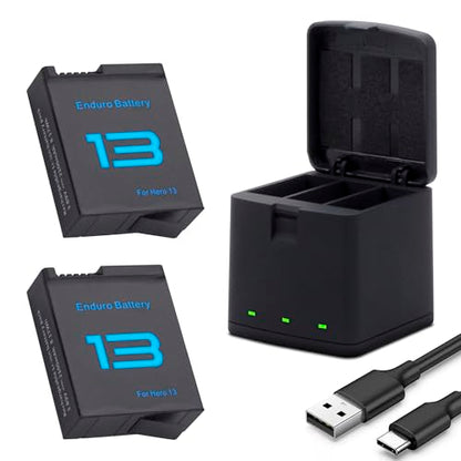 2-Pack Battery with 3-Channel Charger Station for Hero 13 Mission 1