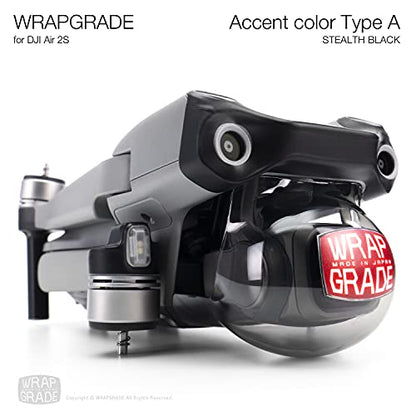 Wrapgrade Skin Compatible with DJI Air 2S | Accent Color A (Stealth Black) - color: Stealth Black