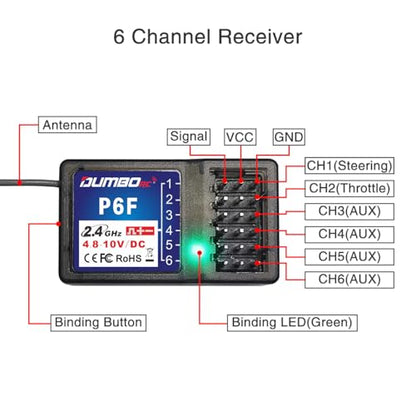 ATA HOBBY DUMBORC X4 2.4GHz 4 Channel RC Radio Transmitter and P6F Receiver