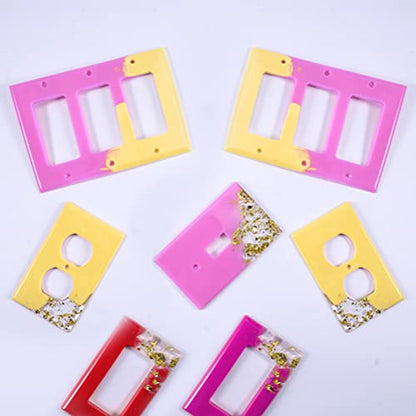 BUYGOO 7Pcs Light Switch Cover Resin Molds, Switch Socket Panel Plaster for Epoxy Resin, Plate Silicone Outlet Cover Molds for DIY Crafts Making