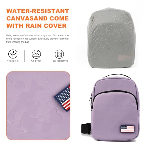 Besnfoto Camera Bag Crossbody Small Cute Camera Bag Purse Women Waterproof Leather Travel Shoulder Case Sling Designer for Mirrorless or DSLR SLR - color: Purple