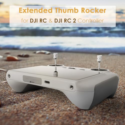 CAPART Extended Joysticks Thumb Rocker for DJI RC & DJI RC 2 Controller, Compatible DJI Air 3 2S Mavic 3 Classic Pro Mavic 2 Mini 4 3 Pro Drone Controller Sticks (Titanium) - color: Titanium