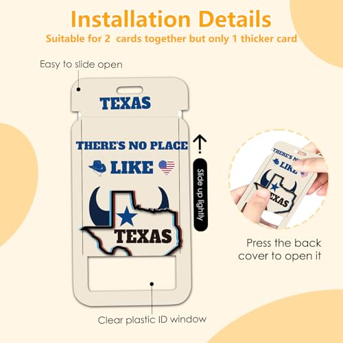 Texas ID Badge Holder with Lanyard, Texas Retractable Reel Clip & Keychain - color: Texas