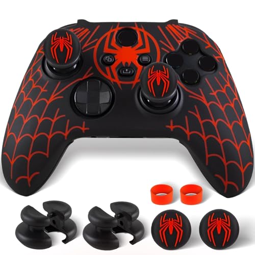Silicone Skin Cover Sticker x 1 & Extender Grips x 2 for Xbox Series/One Controller Spider Net - color: 2