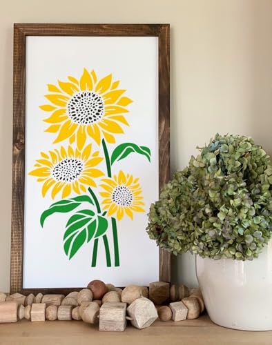 Large Flower Stencils Floral Stencils Wall Stencil 13.8"x10" - style: Flowers 02