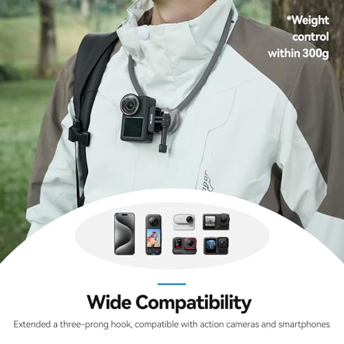 TELESIN Action Camera Neck Mount SE 2.0 with Chest Strap, Gray - style: Neck Mount Se 2.0 Gray