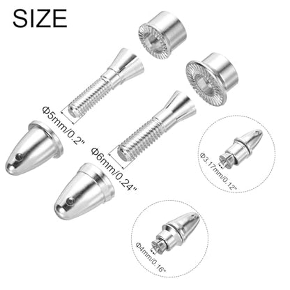 MECCANIXITY Propeller Adapter RC Plane Airplane Spinners, 3.17/4mm Aperture and 5/6mm Output Axle Propeller Adapter Saver for Shaft Brushless Motor Speed Controllers, Pack of 4 - size: 3.17/4mm x 5/6mm
