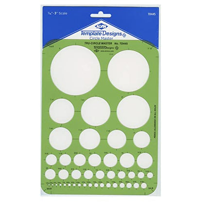Alvin, Circle Guide Template, 44 Circles, 7 inches x 9.25 inches x .030 inches - style: 44 Circle Guide Template