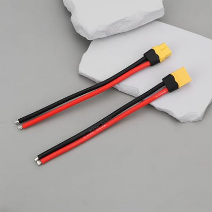 4Pcs XT60 Male Fmale Plug Socket Incl Silicone Cable Coupling for Model Car 15cm 12AWG - size: XT60