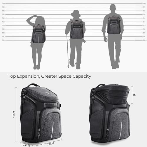 K&F CONCEPT Camera Backpack, Photography DSLR Camera Bag - color: 03-black