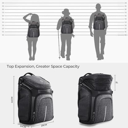 K&F CONCEPT Camera Backpack, Photography DSLR Camera Bag - color: 03-black