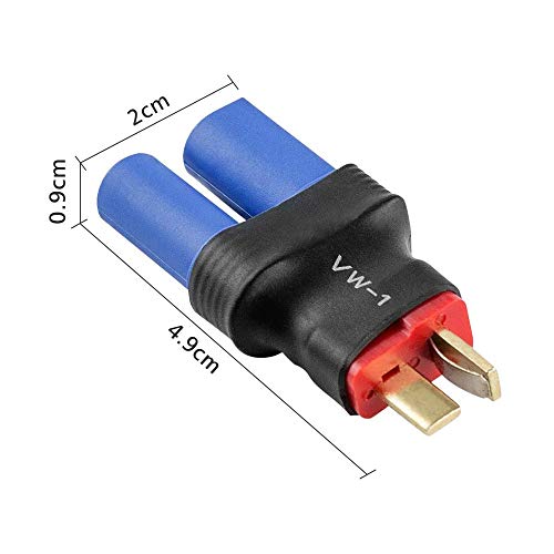 Youme T Male to EC5 Female Adapter Plug for RC LiPo Battery Model Drone 4pc