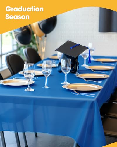 Niuara Blue Plastic Table Cloth Disposable, 4 Pack, 54 x 108 in - color: Blue, size: 54" x 108" - 4 Packs