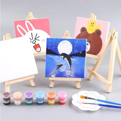4 PCS Mini Wood Display Easels, Small Wooden Easel Stands