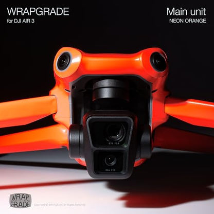 WRAPGRADE Skin Stickers Compatible with DJI Air 3 | Full Wrap (NEON Orange) - color: Neon Orange
