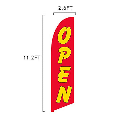 Vispronet Open Feather Flag Kits - 13.5ft Flag Complete with Basic Pole Set, Ground Stake, and Premium Bag… - color: Red, size: Basic/Ground Stake + Premium Bag
