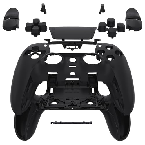 eXtremeRate Full Set Shell with Buttons Touchpad Cover Compatible with ps5 Edge Controller, Black Custom Replacement Decorative Trim Shell Front Back Plates Compatible with ps5 Edge Controller - color: Black