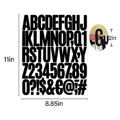 Letter Stickers,Mailbox Numbers,2 Inch Waterproof Vinyl Alphabet - color: Black, size: 2 Inch