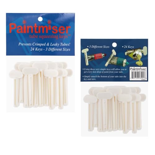 Creative Mark Key Tube Squeezer Set, Paint Saver for Artists - 3 Assorted Sizes, Durable Plastic, Leak-Proof Tube Roller for Oil Paint & More - 24 Pack