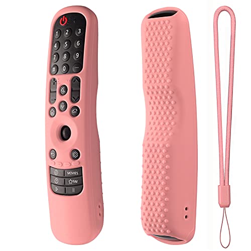 Hi Color Silicone Cover for MR24GA/MR21GA/MR22GN/MR23GA Protective Case Compatible with LG Magic TV C2 C3 G3 OLED Remote Control Slicone Sleeve with Lanyard(Pink) - color: Pink