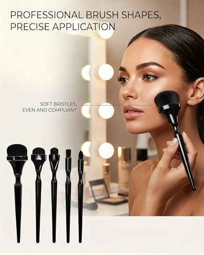 5Pcs Graphite Blending Brushes for Sketching, Dry Brush Miniature Painting - color: Black