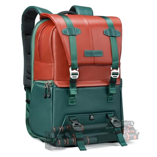K&F CONCEPT Camera Backpack, 20L Camera Bags for Photographers - color: 06-orange Green