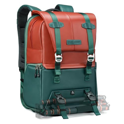 K&F CONCEPT Camera Backpack, 20L Camera Bags for Photographers - color: 06-orange Green
