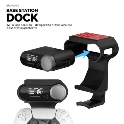BRAINWAVZ Under Mount Game Controller & Headset Hanger for SteelSeries Arctis Nova Pro Wireless, Nova Elite & Pro Omni + Base Station Dock - Easy Install with Screws or VHB Tape - color: UM03