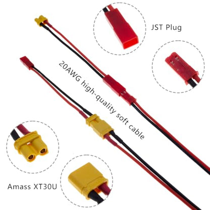 MEIVIFPV JST to XT30 Adapter XT30U JST-XH Male Female Connector Plug Cable