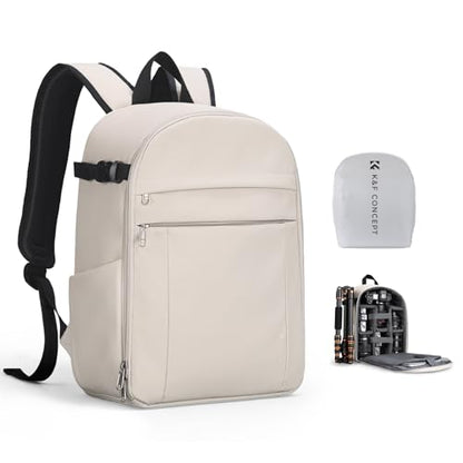 K&F CONCEPT Camera Backpack, DSLR/SLR/Mirrorless Photography Camera Bag - color: 08-Beige&Black