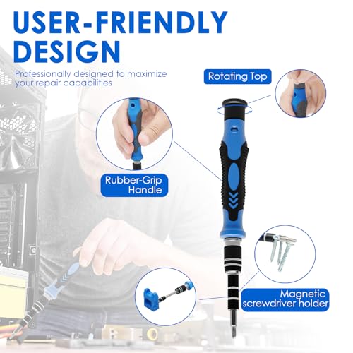 Electronics Precision Screwdriver Sets 141PCS Magnetic Repair Tool Kit with 120 Bits for iPhone, MacBook, Computer, Laptop, PC, Tablet, PS4, PS5, Xbox, Game Console