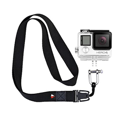 Neck Strap for GoPro Mount Adapter Detachable Lanyard with Stainless Steel Shackle