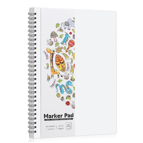 7.6 × 10In Marker Sketchbook, 200gsm Double-Sided Bleedproof Marker Paper - size: 7.6×10 Inch (1 pack)