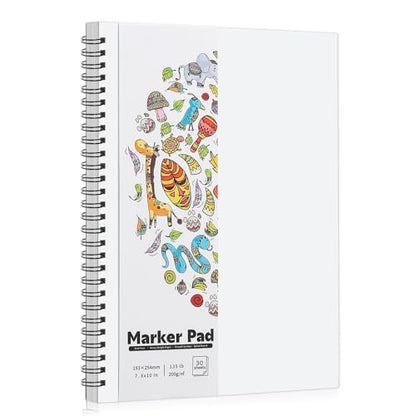 7.6 × 10In Marker Sketchbook, 200gsm Double-Sided Bleedproof Marker Paper - size: 7.6×10 Inch (1 pack)