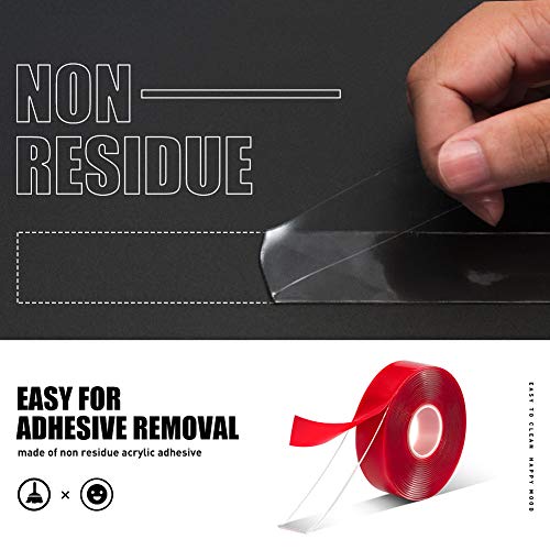 Double Sided Tape Heavy Duty, 3/4 in Clear Acrylic Mounting Tape, 10 ft - size: 3/4