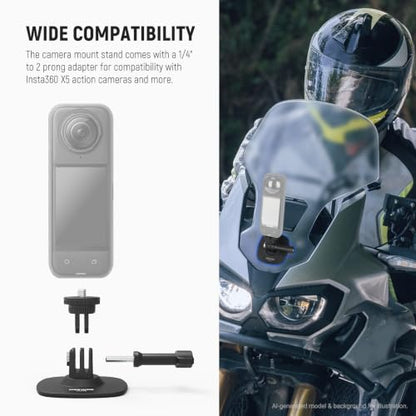NEEWER Adhesive Mount 2 Pack Compatible with Insta 360 GoPro DJI AKASO Action Camera, 180° Flexible Car Helmet Holder Base Adapter for POV Video Recording Live Streaming, for 1/4" Accessories, CA159 - style: CA159（2-Pack）