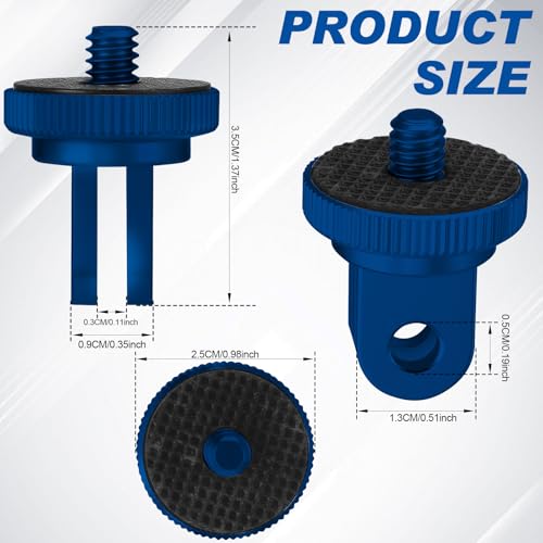 Frienda 4 Pcs Tripod Adapter Compatible with Gopro 1/4-20, Blue - color: Blue