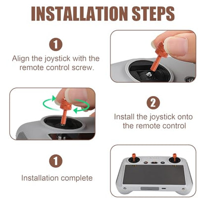 2 Pcs Mini 4 Pro/Mini 3 Pro Joysticks, Detachable Aluminum Alloy Drone Joysticks Compatible with DJI 3 Pro/4 Pro/Mini 4 Pro/Air 3 /Mavic 3 Pro RC 2 Remote Controller Replacement Accessories (Orange) - color: Orange