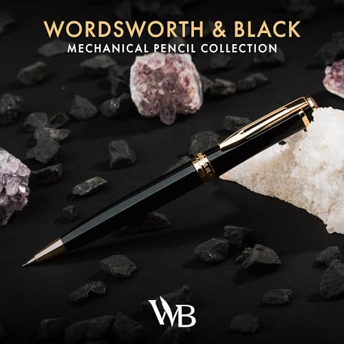 Wordsworth & Black Luxury Metal Mechanical Pencil 0.7mm for Writing, Black - color: Black Gold