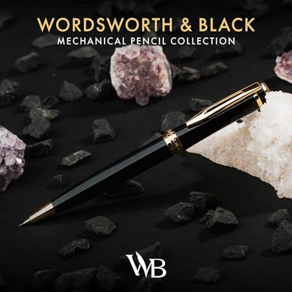 Wordsworth & Black Luxury Metal Mechanical Pencil 0.7mm for Writing, Black - color: Black Gold