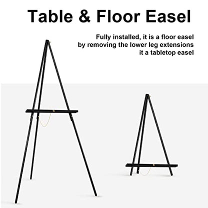 Falling in Art 65" A-Frame Wooden Tripod Easel Stand (Black) - color: Black-1 Pack