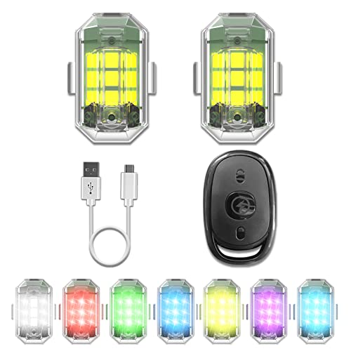 2 Pack Drone Strobe Light with Remote Control for DJI Mini 5 Pro/Mavic 4 Pro/Phantom 3/4 Mavic Mini Air Avata Series Drone Night Flight FAA Anti-Collision Rechargeable LED