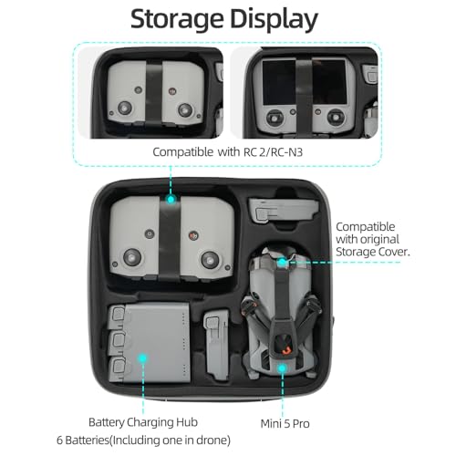 Mini 5 Pro Carrying Case, Portable Travel Shoulder Bag Storage Case for DJI Mini 5 Pro Accessories, Fits for RC 2/RC-N3 Controller